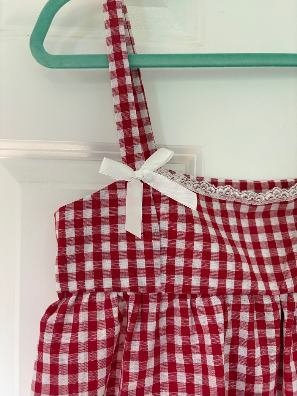 Red Gingham Ruffled Tank Top - Picture 5 of 8
